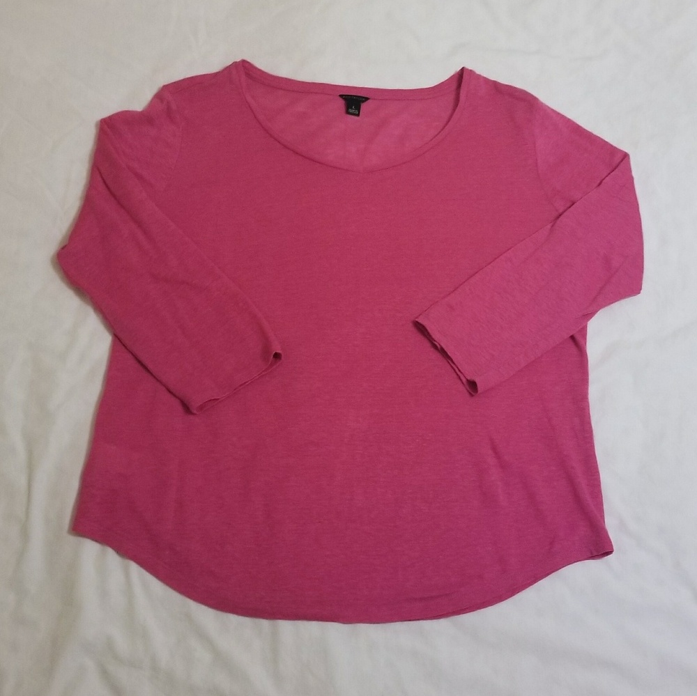Ann Taylor 3/4 sleeve pink shirt